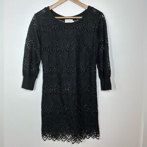 Flannel Black Lace  Transparent Dress‎ Size 0